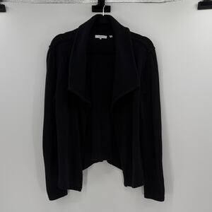 360 Sweater Women's Waterfall Open Front Cardigan - Black - Medium